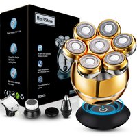 5-IN-1 7D Floating Blade Electric Shaver With Charging Base For Men Beard Trimmer Clipper Rechargeable Bald Head Electric Razor