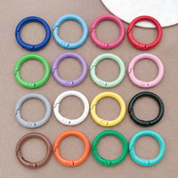 10pcs 25mm Colorful Metal O Ring Spring Clasp Openable Round Carabiner Keychain Clips Hook DIY Jewelry Buckle Connector