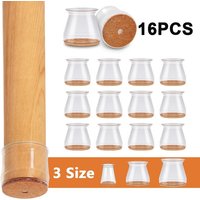16 Pcs Round Chair Leg Protector Silicone, Chair Leg Pads, Furniture Leg Protector, Non Slip Reduce Noise