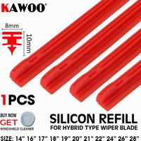 KAWOO 1PCS Car Silica Gel Silicon Refill Strip 8mm for Hybrid Type Wiper Blade 14"16"17"18"19"20"21"22"24"26"28" Accessories
