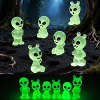 60PCS Mixed Glowing Alien Mini Figures, Desk Decoration, Glow-in-the-Dark Alien Figurines, Cue Decorative Figurines, DIY Craft