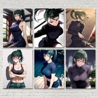 Anime Jujutsu Kaisen Maki Zenin Posters HD Print Vintage Wall Art Decor for Home Study Room