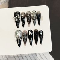 10PCS Stiletto Handmade Press On Nails,Cool And Bold Personality Style,Suitable For Festivals Parties And Daily Wear.