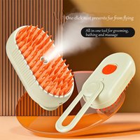 USB Rechargeable Pet Spray Massage Comb 3 In 1 Anti-Static Mist Cat Dog Grooming Brush with 84 Soft Silicone Teeth Detangler Hai