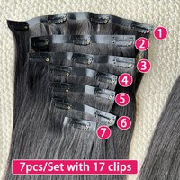 Straight Clip In Hair Extension Human Hair 100g/Set Straight Clip In Extension Full Head Vietnamese Clip Hair Extension for Wome image 3