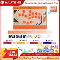 Haute42 C16 Orange Magnetic Hitbox Leverless Controller Fightstick For PC/ PS4 / PS5 Button Rim Stickless Arcade Stick Hitbox