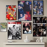 Music T-The Stone Roses Poster Self-adhesive Art Waterproof Paper Sticker Coffee House Bar Room Wall Decor