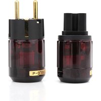 Hifi C-079 P-079e Schuko Europe EU Power Plug 24k Gold Plated IEC Audio Plug Female-Male Audio Jack Connector For DIY