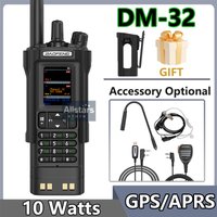 Baofeng DM-32 DMR GPS APRS 10W Black Analoge Digitale Walkie Talkie SMS Text AES256 Air Band Two Way Radios DM32 With Belt Clip