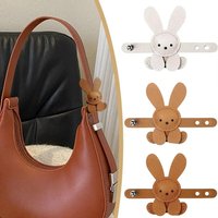 Cute Cartoon Bunny Bag Charm Adjustable DIY Bag Pendant PU Leather Solid Color Bag Decoration