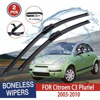 For Citroen C3 Pluriel 2003-2010 Car Windshield Wiper U-type Soft Rubber Frameless Bracketless Car Wipers 22"+18"