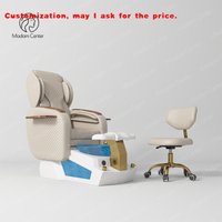 custom.Madamcenter Luxury Podiatry Pedicure Chair with Stool Foot Spa Basin Multifunctional Nail Salon Equipment