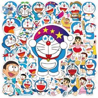 50-100pcs Doraemon Cartoon Graffiti Sticker Luggage Skateboarding Water Bottle Waterproof Decorative Stickers Supplies