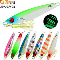 TOLU NEW 3D Printed Eyes Fast Sinking Metal Jig Lure 20g 30g 40g Saltwater Shore Casting Fishing Lure Vertical Metal Jig