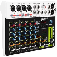 4/8 Channel Audio Mixer DJ Controller Sound Mixing Console With Bluetooth Phantom Power Delay Repaeat Effect For PC Recording