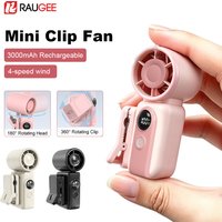 Portable Mini Clip Fan 3000mAh USB Rechargeable Handheld Fan Outdoor Mini Personal Hand Fan 360° Rotating Clip Pocket Turbo Fan