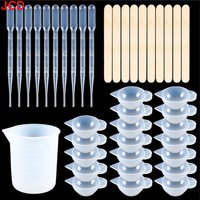 JCD DIY Crystal Clear Epoxy Tools Dispensing Mixing Stirrer Dropper Measuring Cup Useful Resin Crafts Making Material Pack