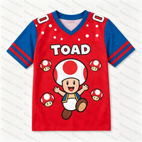 2026Super Mario Kids T-Shirt Cartoon Short Sleeve V-Neck Tops for Boys Girls Casual Summer Game Inspired Men's Tee Women T-shirt
