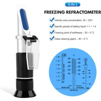 4 in 1 Car Refractometer Antifreeze Coolant Tester Engine Fluid Propylene Ethylene Glycol Detector Car Clean Battery Test Tool
