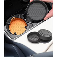 1/2Pcs Silicone Car Coasters - Non-Slip Heat-Resistant Design for Car Durable Eco-Friendly Spill-Proof Fits Most Cup Holders