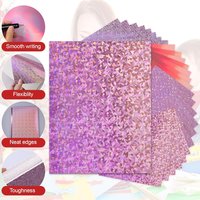 24pcs A4 Holographic Cardstock in 3 Colors Reflective Mirror-finish Paper Glass-effect Holographic Cardstock 250GSM