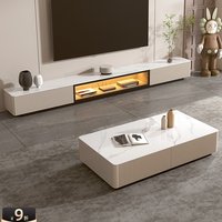 Slate platform TV cabinet coffee table combination simple modern light luxury floor TV cabinet living room new small apartment