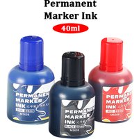 3 Colors Permanent Marker Ink,40ml,Oily,Quick-Drying,Waterproof And Non-Fading,Non-Erasable Marker Ink Refill 1 Box