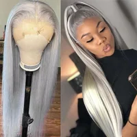 Transparent Cosplay For Women Good Quality 13x4 Lace Frontal Beauty Customize New 2026 Glueless Wigs Silver Color Human Hair