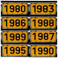 2D flat Vintage 1980-1999 Aluminum License Plate - Rustic Aluminum Wall Decor, 6x12 Inch Printed Art Plaque for Home & Café