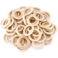 20pcs 30mm Unfinished Smooth Wooden Macrame Ring Circles for DIY Crafts Jewellery Making Pendants Connectors Natural Wood Rings