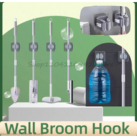 Home Storage Rack Bathroom Suction Hanging Pipe Traceless Hooks Wall Mounted Mop Organizer Holder Waterproof Broom Hanger