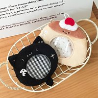 Cute Plush Badge Card Holder Brooch Protector Kawaii Plush Keychain Bag Charm