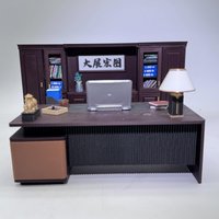 Mini Simulation Dollhouse Accessories ABS Office Table Chair Miniature Furniture Toys for Girls in Miniature Play