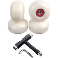52x32mm 95A Skateboard Wheels 4Pcs with ABEC 9 Bearings for Improved Stability on Cruising and Double Kicktail Models