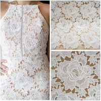 New African Guipure Cord Lace Fabric High Quality Nigerian Water Soluble Lace Fabric For Party Dress Wedding dress