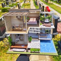 Dollhouse Kits For Adults Elegant New Chinese Villa DIY Miniature Kit,Zen Oriental Tiny Home Model,DIY Loft House Kit Decor Gift
