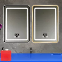 15 * 24 Inch Smart Bathroom Mirror Square Hotel Led Bathroom with Light Anti-fog Makeup Touch Screen Wall Hanging Small Vanity