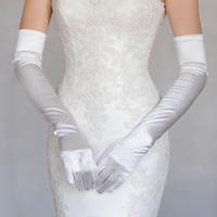 55CM Ceremonial Satin Long Stage Performance Multicolor Women Gloves Ball Accessories Cosplay Soft Smooth Solid Wedding Party