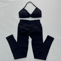 Black Women's Sportswear Yoga Set Fitness Clothes Workout Wear Yoga Outfit Gym Set Sports Outfit Sports Top Fitness Leggings Set