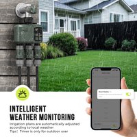 3-Zone Wireless Water Timer Garden Irrigation Sprinkler RF433/Wifi Connection Tuya App/Timer Operation Watering Anywhere Brass