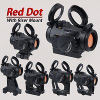 Red Dot Sight Optics Scope Reflex Sight Hunting Airsoft Riflescope Collimator With Riser Mount For 20mm Rail Mount