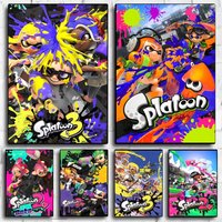 Game S-Splatoon 3 Poster Stickers HD Waterproof Painting Wall Art for Bedroom Living Room Home Decor Decoration Gift