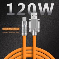 New 120W Super Fast Charge Type-C Liquid Silicone Cable Quick Charge USB C Lines For Xiaomi Huawei Samsung Phone Data Wire