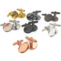 10PCS 12 14 18 20 mm Round Cufflinks Blank Settings Trays French Cufflinks Blanks Cabochon for Mens Shirt Cuffs Jewelry Making