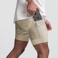 Men's running shorts, 2-in-1 double layer, breathable athletic fitness basketball training jogging pants
