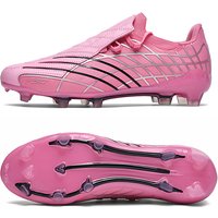 Pink-f50 Professional Mens Football Boots Boys Training Studded Fast Soccer Cleats Outdoor Non Slip Football Shoes Man 35-45