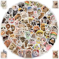 100 Pcs Realistic Cat Photo Stickers - Lifelike Feline Decals for Journals & Phone Cases Sticker Story Store
