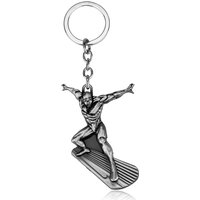 Legend Figure Silver Surfer Keychain Super Hero Backpack Keyring for Fans Kids Gift