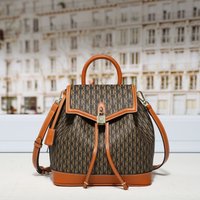 CH New Backpack Monogram Pattern Premium Quality Fashion Bag Lock Detail PU Material Stylish Design Women Daily Casual Backpack