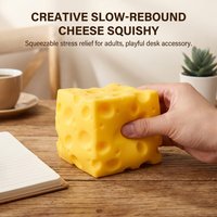 Cute Square Cheese Slow Rebound Stress Relief Toy Creative Block Cheese Toy Anti Anxiety Soft Funny Desk Decor Gift for Adults